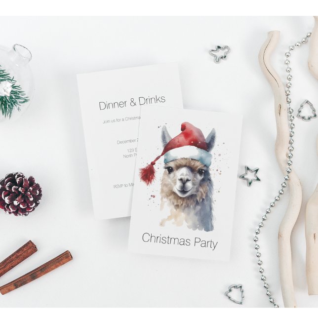 Invitation Joli Noël Alpaca, coutume (Créateur téléchargé)