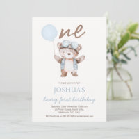 Joli Ours Brun Bleu Premier Anniversaire Ours Anni