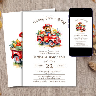 Invitation Joli Ourson Fait Localement Baby Shower Pickup Rou