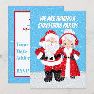 Invitation Joli parti, M. et Mme Santa Claus