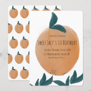 Invitation Joli pêcher à l'aquarelle Joyeux Anniversaire