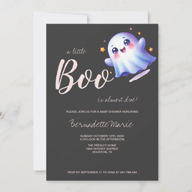 Invitation Joli petit Baby shower d'Halloween (Devant)
