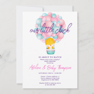 Invitation Joli Petit Chick Rose Sur Le Point De Hatcher Baby