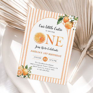 Invitation Joli Petit Citron Orange Cutie 1er Anniversaire