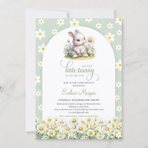 Invitation Joli petit lapin avec ressort marron neutre genre