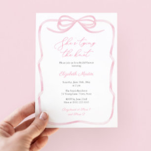 Invitation Joli Pink Tying Fête des mariées Knot Bow