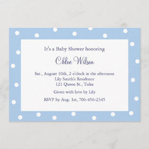 Invitation Joli Pois bleu