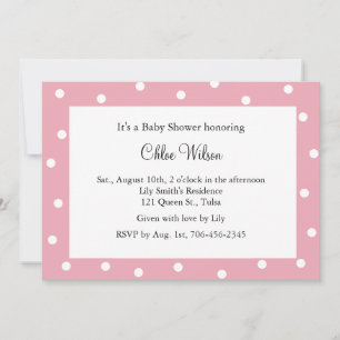 Invitation Joli Pois rose