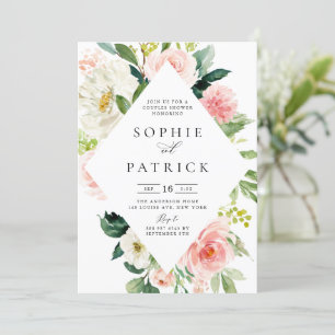 Invitation Joli printemps Floral Frame Couples Douche
