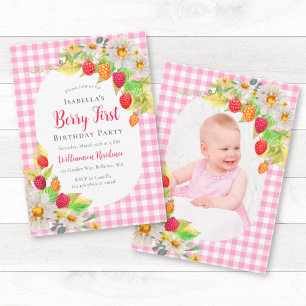 Invitation Joli Raspberry Baie Premier Anniversaire Ajouter P