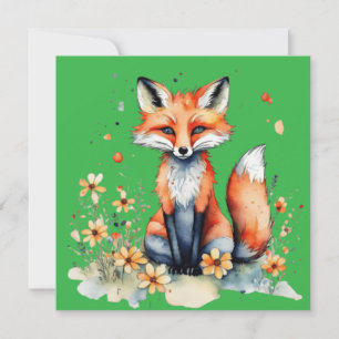 Invitation Joli renard floral