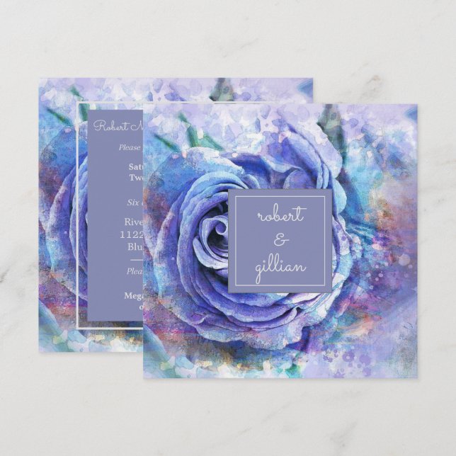 Invitation Joli Rose aquarelle (Devant / Derrière)