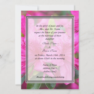 Invitation joli rose azalea fleurs mariage
