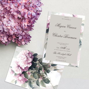 Invitation Joli rose Hydrangea Floral Été Printemps Mariage
