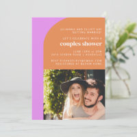 Joli Rose Orange Arc Rétro Photo Couples Douche