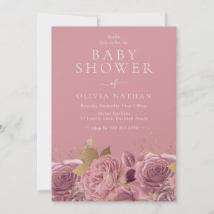 Invitation Joli rose Roses Baby shower Floral