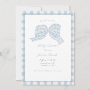 Invitation Joli ruban bleu baby shower