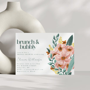 Invitation Joli Sage de Monnaie Blush Rose Floral Brunch Bubb
