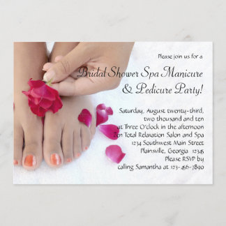 Invitation Joli salon de pédicure de rose Fuchsia