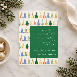 Invitation Joli sapin de Noël rouge vert fête de Noël