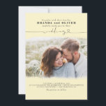 Invitation Joli Script Élégant Photo superposition Mariage Ja<br><div class="desc">Romantique moderne et minimaliste invitation photo mariage</div>