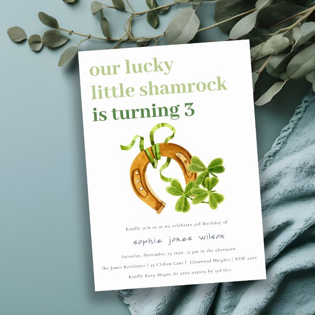 Invitation Joli Shamrock  St Patrick's Day Anniversaire de en (Créateur téléchargé)