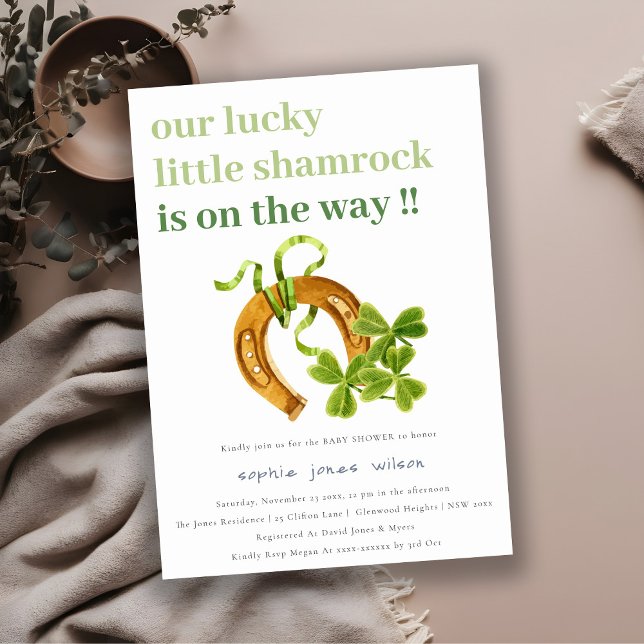 Invitation Joli Shamrock  St Patrick's Day Baby shower (Créateur téléchargé)