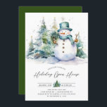Invitation Joli Snowman Holiday Open House<br><div class="desc">Célébrez la saison festive avec notre charmante invitation maison ouverte de vacances avec un ravissant bonhomme de neige debout fièrement devant un pin vert luxuriant. Ce design fantaisiste saisit l'essence de la joie hivernale, ce qui en fait le moyen idéal pour les amis invitations et la famille à votre réunion...</div>