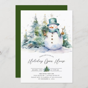 Invitation Joli Snowman Holiday Open House