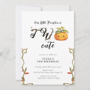 Invitation Joli sourire Citrouille Terrain 2e anniversaire