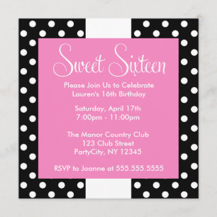 Invitation Joli Sweet sixteen Pois