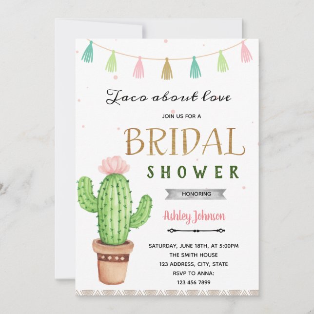 Invitation Joli taco sur la fête d'amour (Devant)