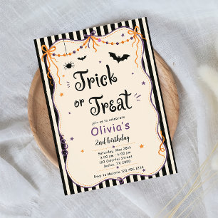Invitation Joli Trick or Treat Anniversaire Halloween