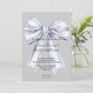 Invitation Joli violet blanc Bow gris Mariage