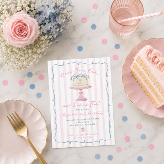 Invitation Joli Vous Avez Gâteau et Mangez-le Deux 2e Anniver
