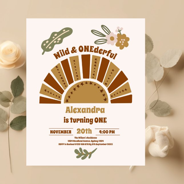 Invitation Joli Wild & Onederday 1er anniversaire (Créateur téléchargé)