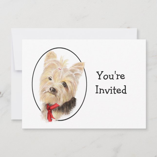 Invitation Joli Yorkshire Terrier Yorkie Mariage Anniversaire (Devant)