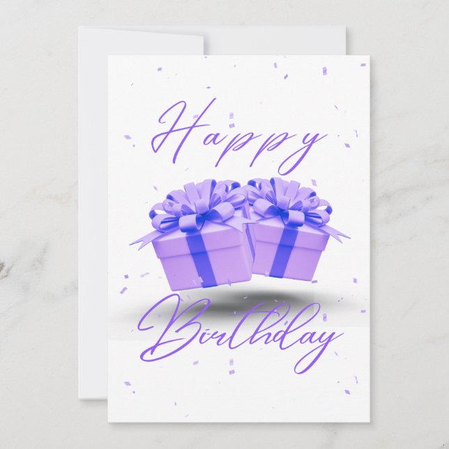 Invitation Jolie Anniversaire Violet (Devant)