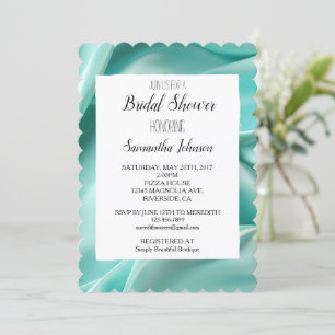 Invitation Jolie Aqua Mint Faux Satin Fête des mariées