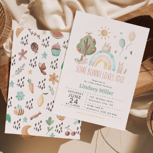 Invitation Jolie aquarelle Bunny Sexe Baby shower neutre