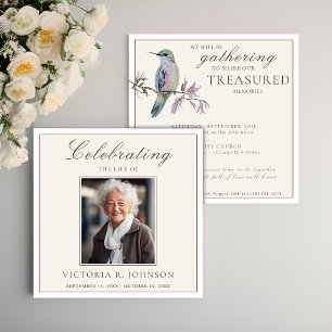 Invitation Jolie aquarelle Colibri Célébration de la vie