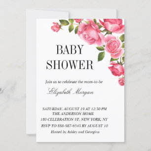 Invitation Jolie aquarelle Fleurs Jardin Baby shower
