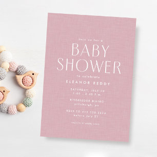 Invitation Jolie baby shower simple rose