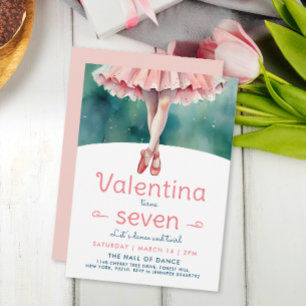 Invitation Jolie Ballerine Danse Fille Anniversaire Tutu Past