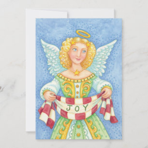 Invitation Jolie bannière de Noël de dessin animé ange avec h