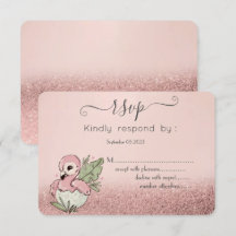 Jolie Bébé Flamant Rose Or Paillettes RSVP