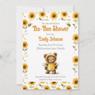 Invitation Jolie Bee Bear Ba-Bee Douche au miel