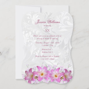 Invitation Jolie Belladonna Lys & Damask Anniversaire Party