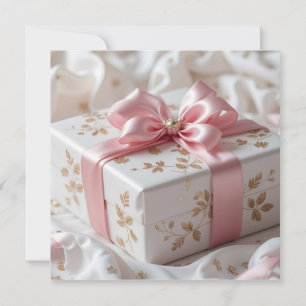 Invitation jolie boîte cadeau rose en soie