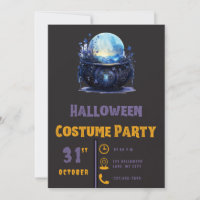 Jolie Boule de Cristal Bleue Halloween Noir